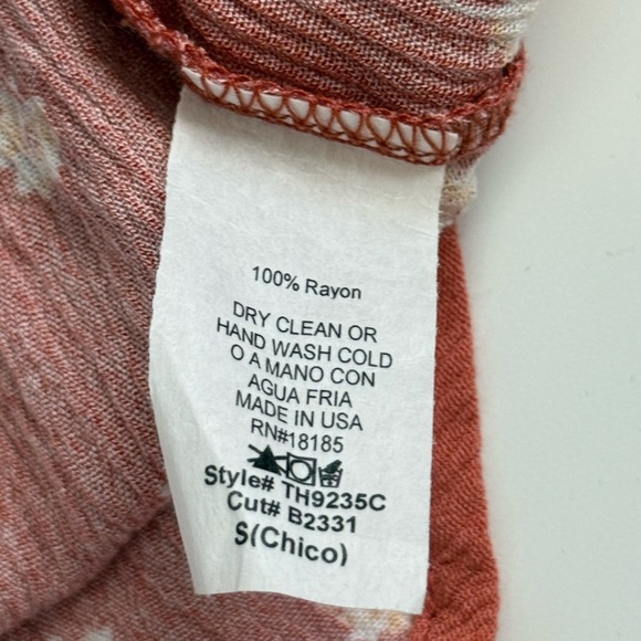 Audrey 3+1 Rust Floral Tie-Front Blouse | Small 🔥CLEAR THE CLOSET - Picture 3 of 4